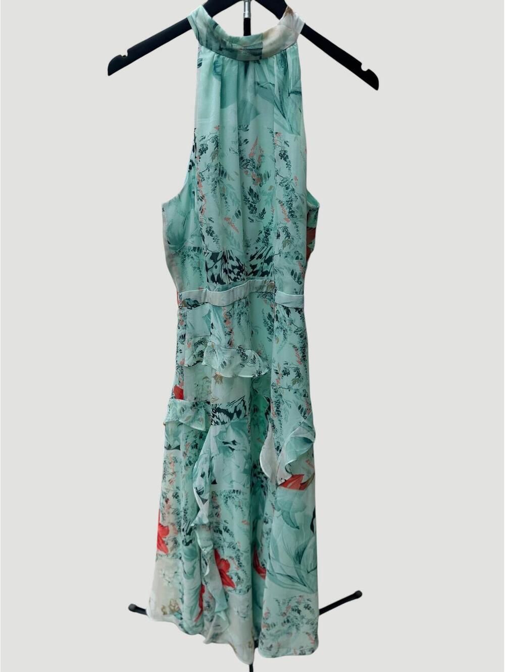 White House Black Market Floral Halter Midi Dress Size 6 - Picture 3 of 9
